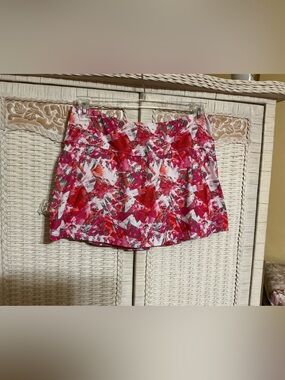 bolle Pink & Red Abstract Mini Skirt